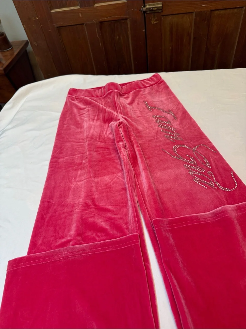 I am Gia Hot Pink Velour angel wing Rhinestone Zip Hoodie & Joggers See pics